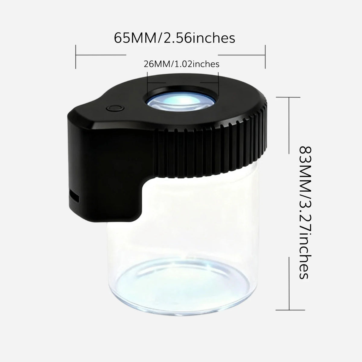 LED Glass Storage Jars with Magnifying Glass – GoHydro.co.za