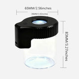 LED Glass Storage Jars with Magnifying Glass