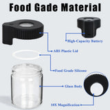 LED Glass Storage Jars with Magnifying Glass