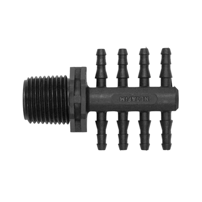 Netafim 4mm x 8-way Manifold to 1/2'' BSPM